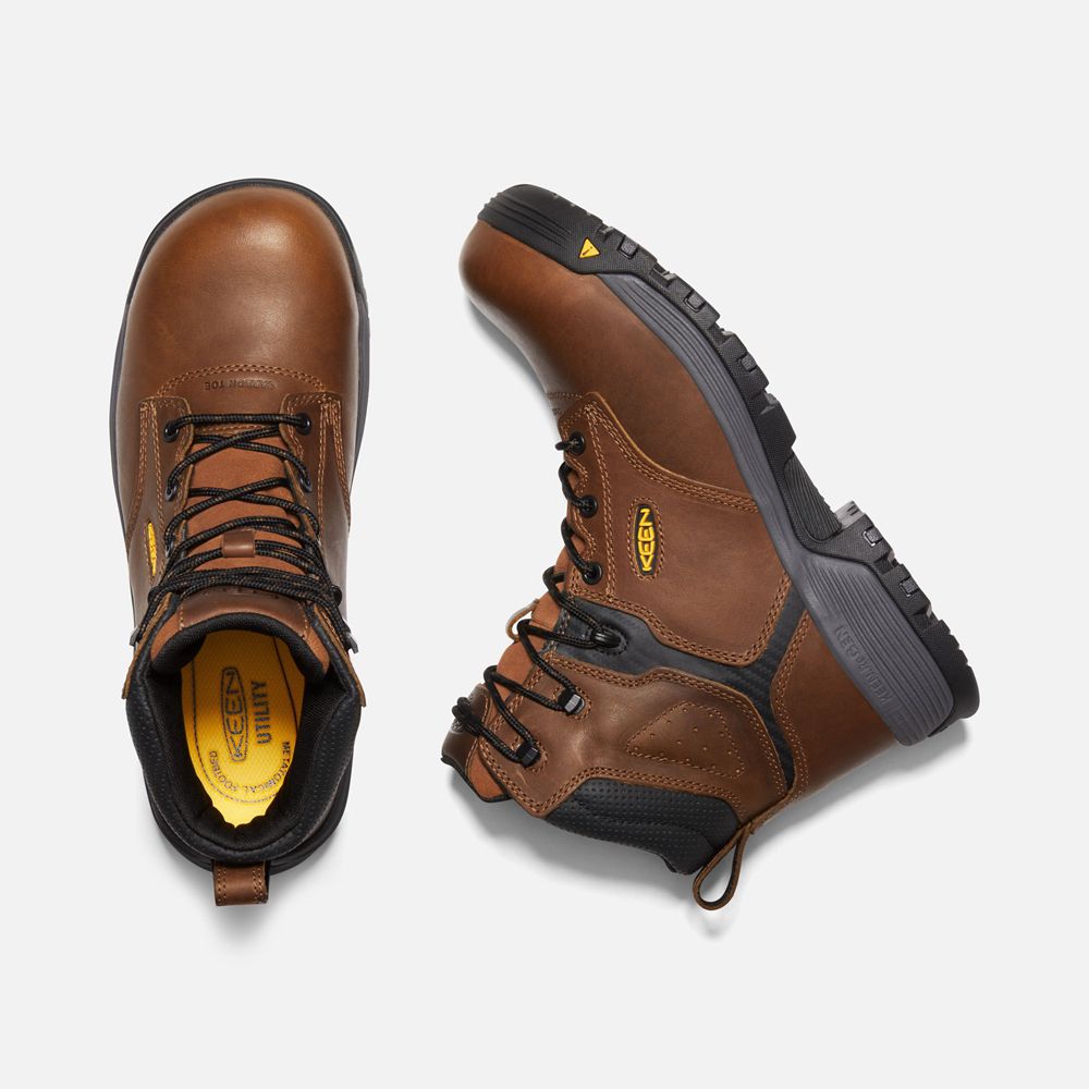 Botas de Trabajo Keen Mexico Marrom - Hombre Chicago 6\" Esd (Carbon-Fiber Toe) - DT5472361